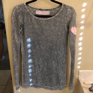 Gray Sweater with velvet heart patch on left arm